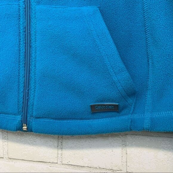 Calvin Klein Blue Performance Zip Fleece Sz M N3 - Picture 3 of 8